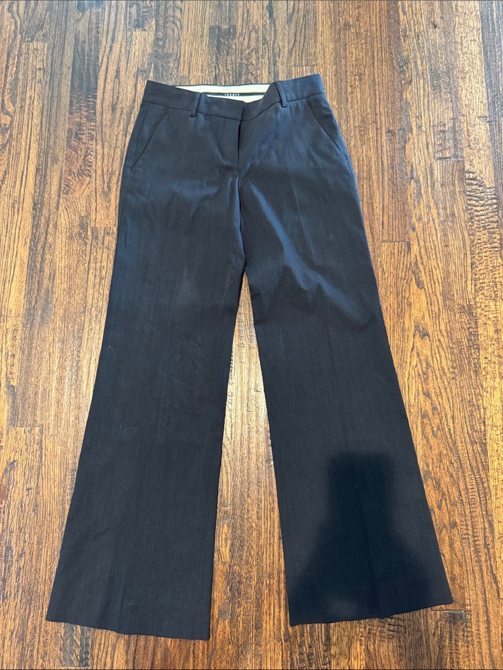 Theory Black Wide-Leg Trouser Pant